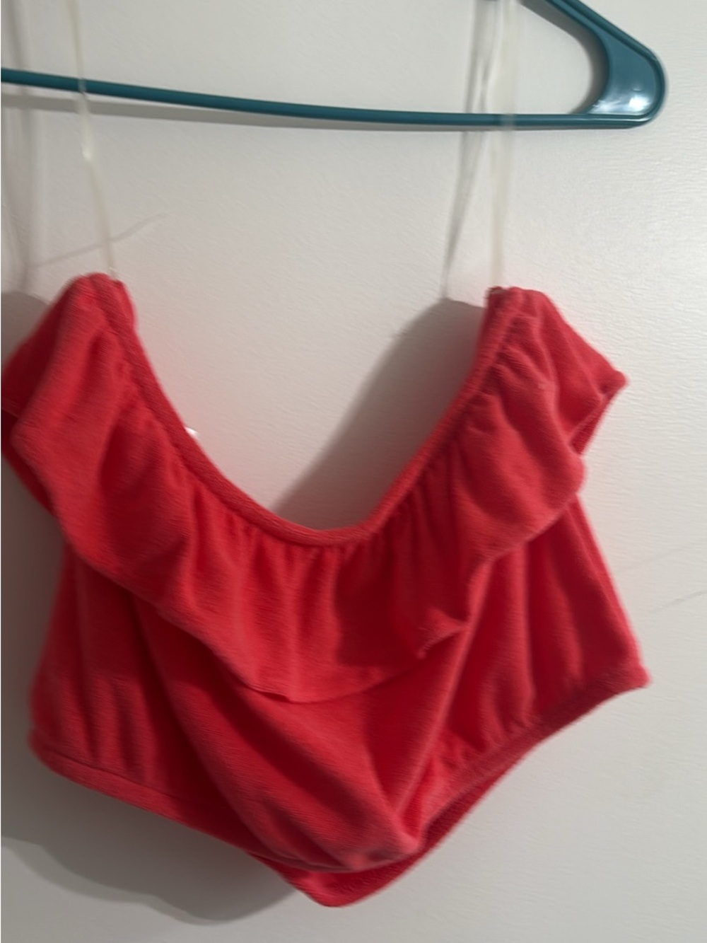 Bar III Coral Pink Ruffle-Trim Tank